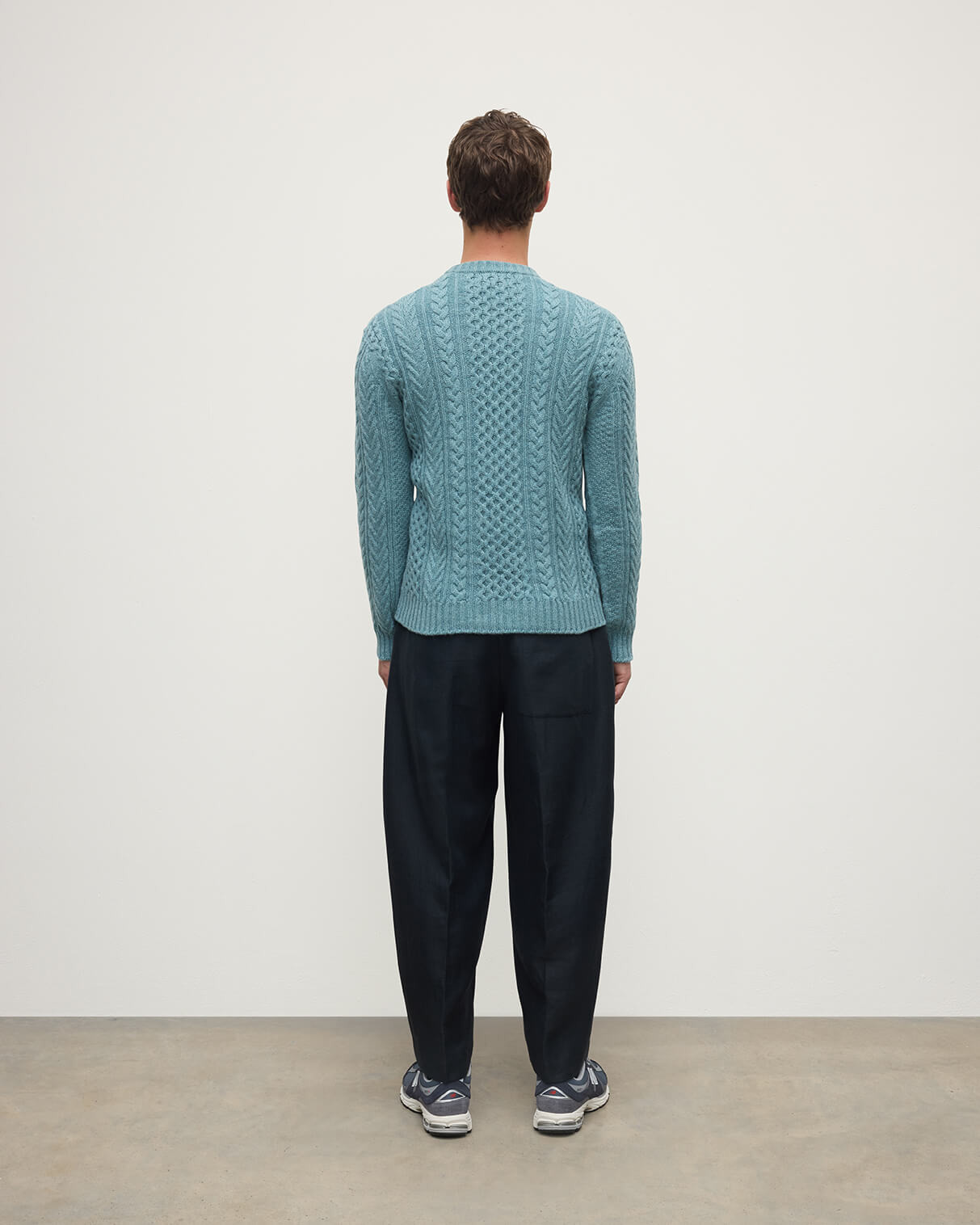 Aran Cable Green Cashmere Jumper - 4