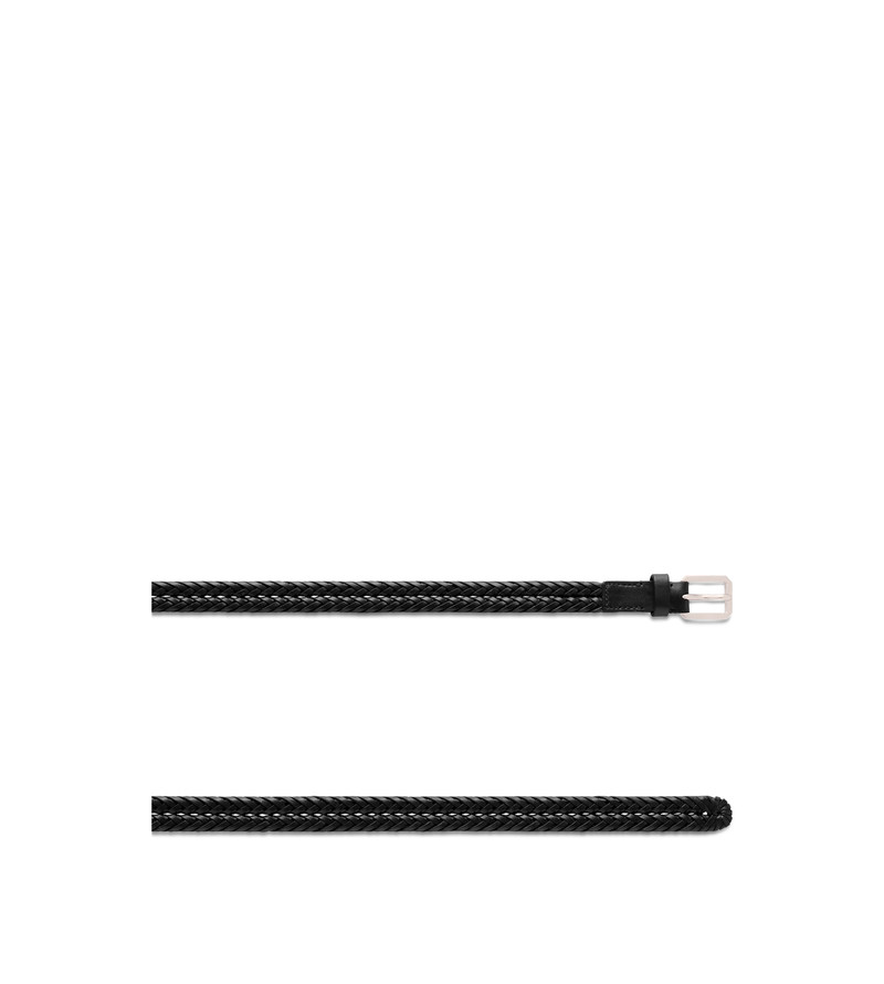 TOM FORD WOVEN LEATHER BEVELED BUCKLE BELT outlook