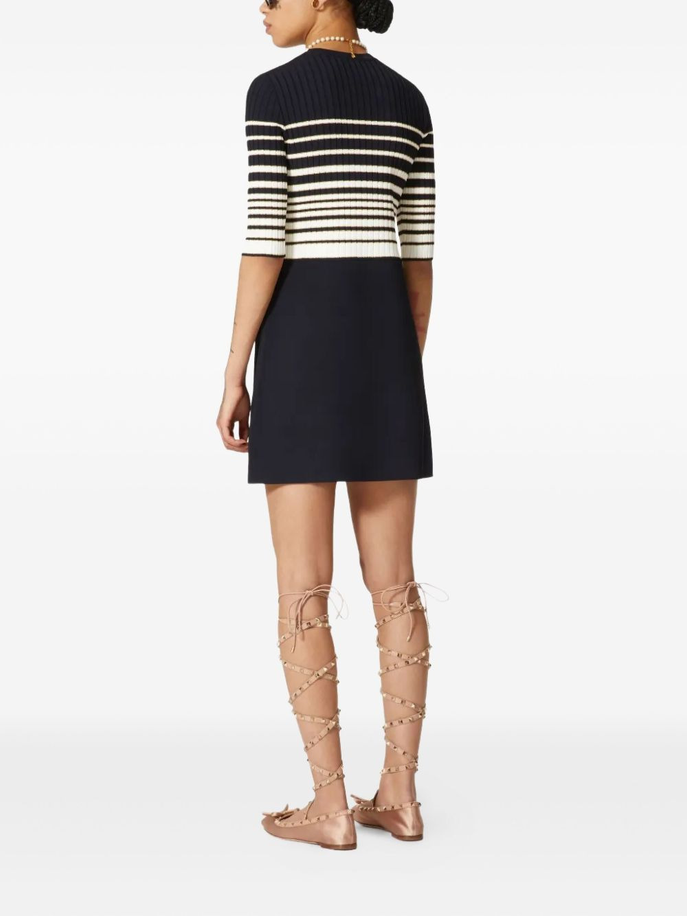 striped knitted minidress - 4