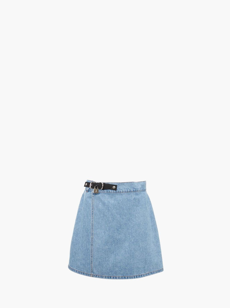 PADLOCK STRAP MINI DENIM SKIRT 1