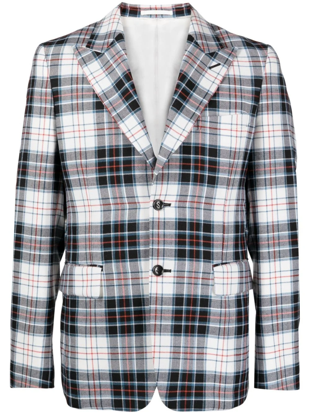 padded-panel wool blazer - 1