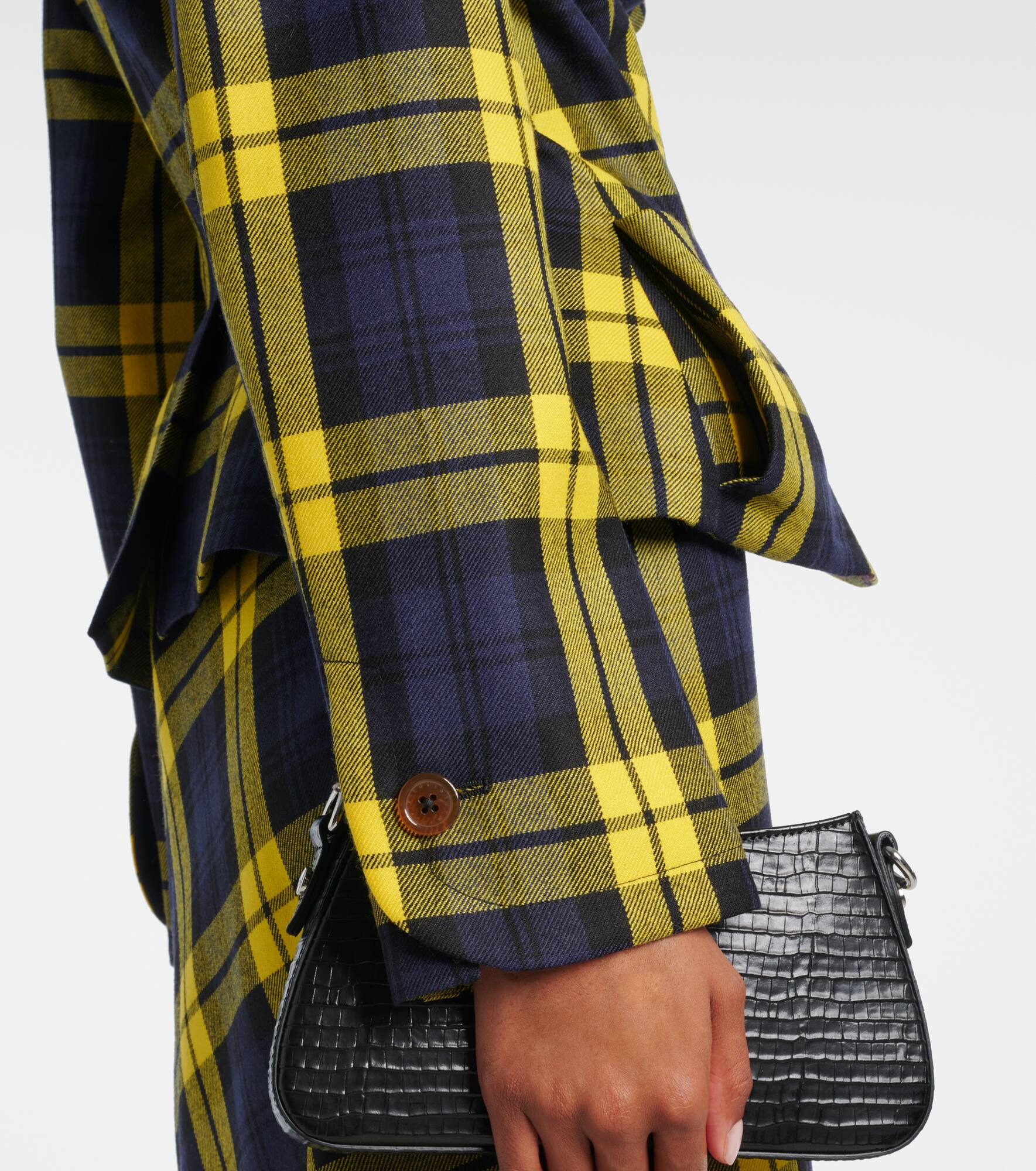 Plaid virgin wool blazer - 5