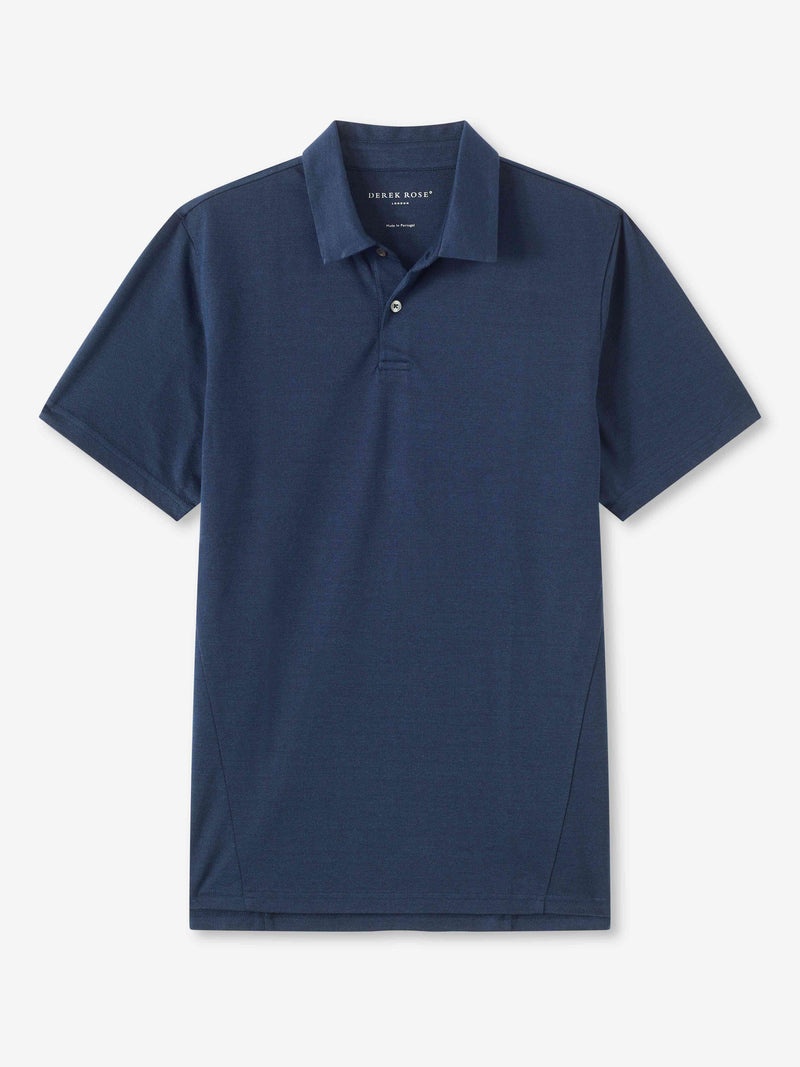 Men's Polo Shirt Ramsay 2 Pique Cotton Tencel Navy - 1