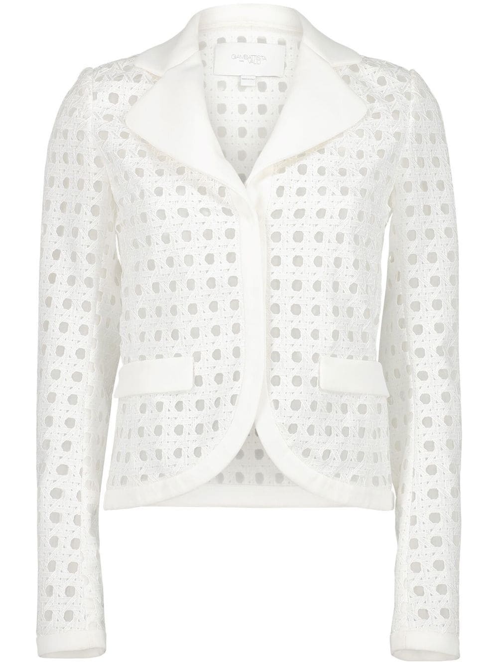 open-knit single-breasted blazer - 1