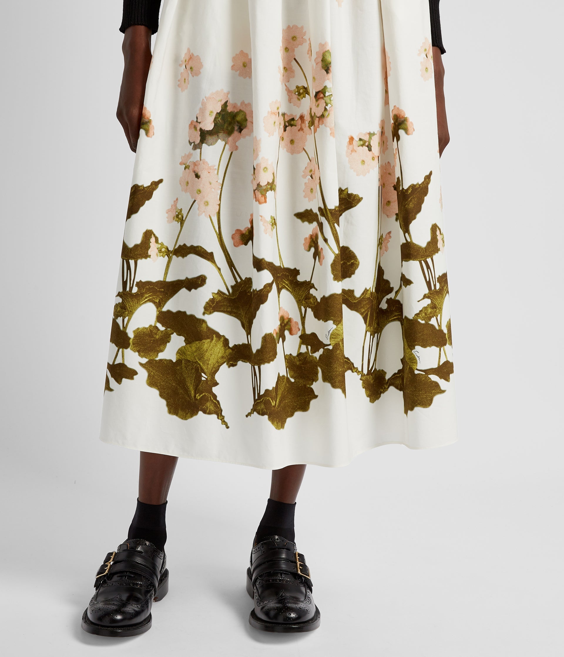 GATHERED MIDI SKIRT - 5