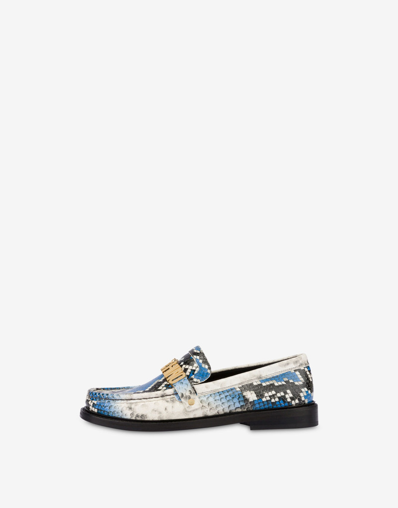 LOGO LETTERING PYTHON-PRINT LOAFERS 2