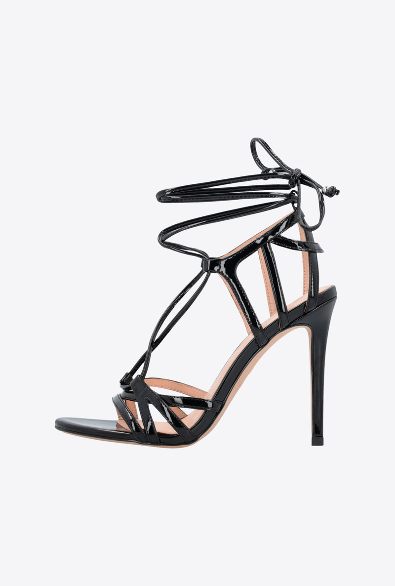 PINKO LAMINATED MIRROR-EFFECT SANDALS outlook