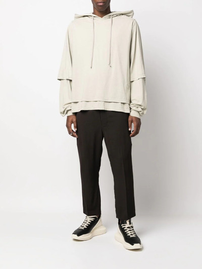 Rick Owens DRKSHDW layered long-sleeve hoodie outlook