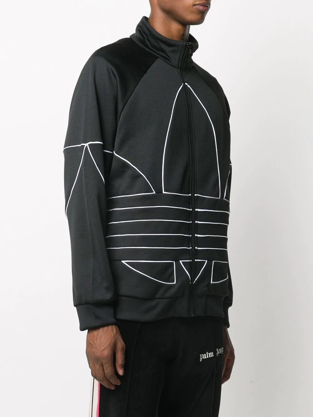 logo outline print jacket - 3