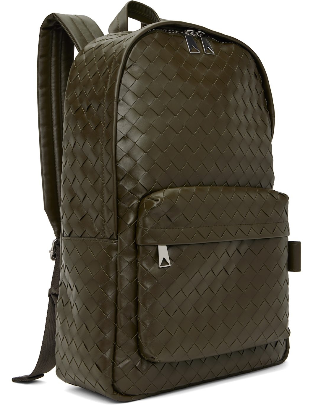 Khaki Medium Intrecciato Backpack - 2