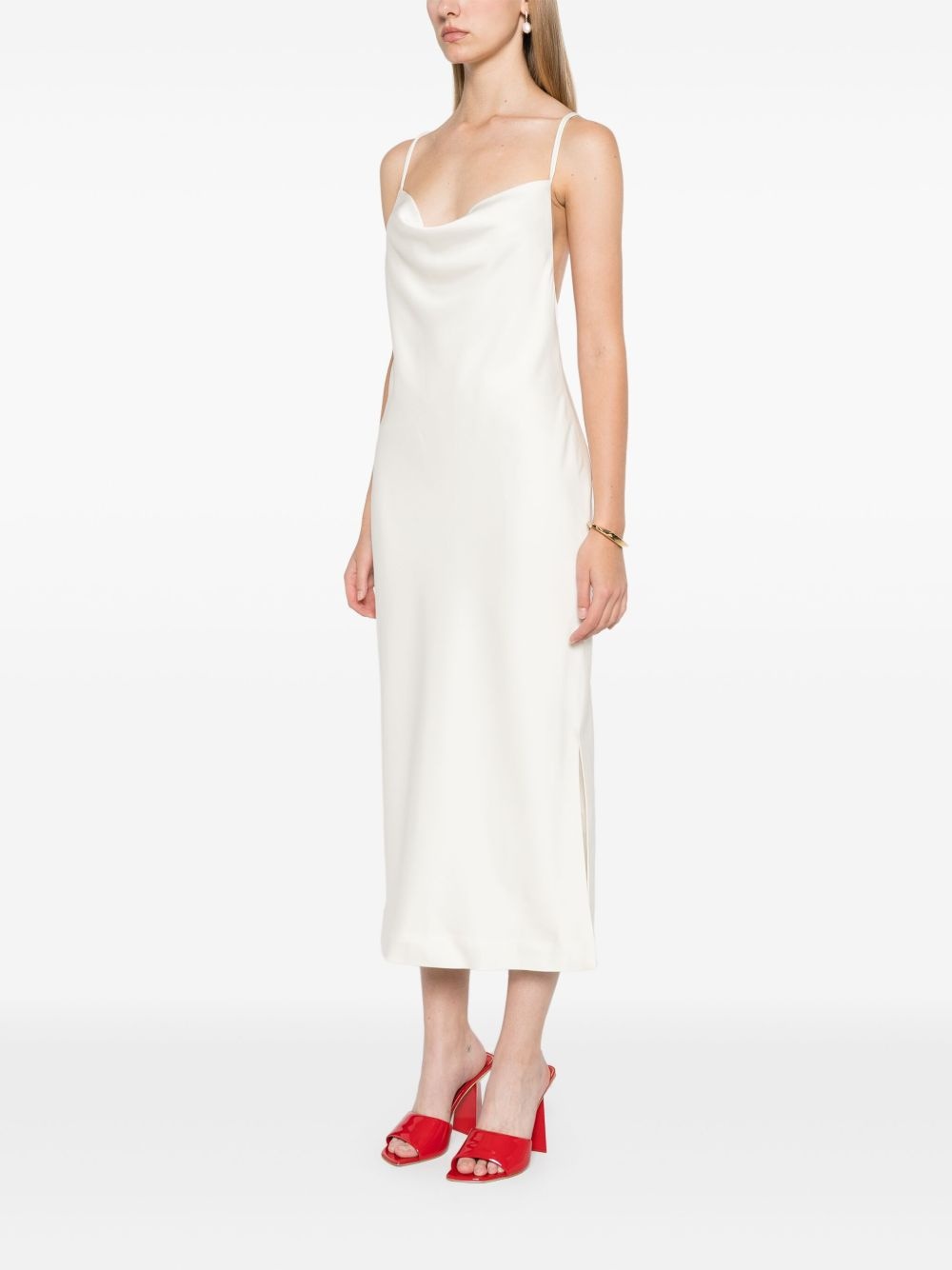 satin midi slip dress - 3