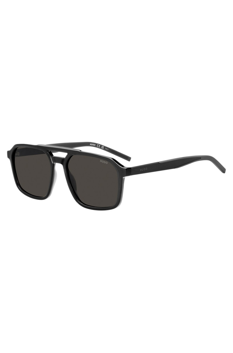 DOUBLE-BRIDGE SUNGLASSES IN BLACK AND GRAY 1