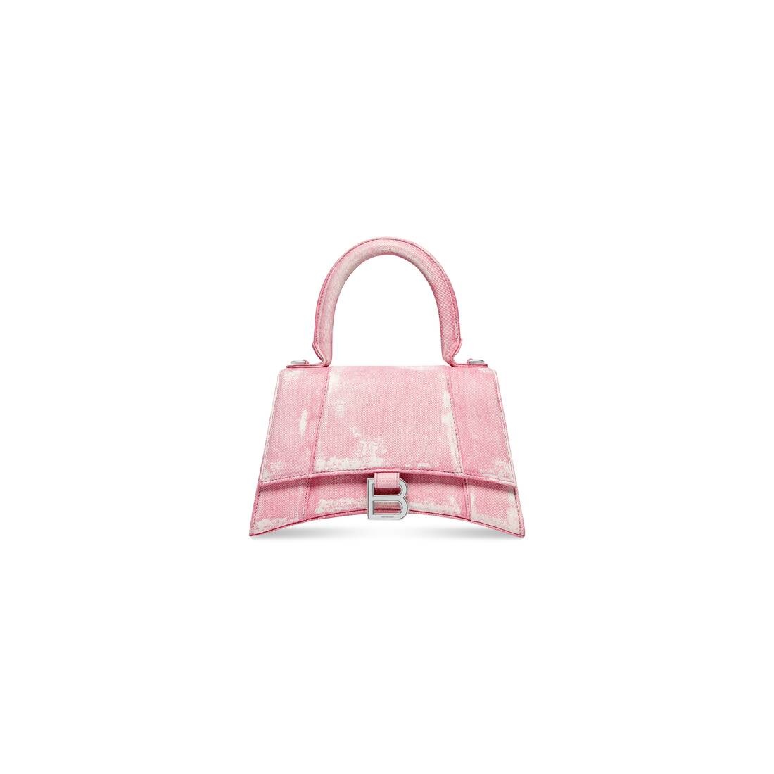 Women's Hourglass Small Handbag Denim Printed  in Pink - 1