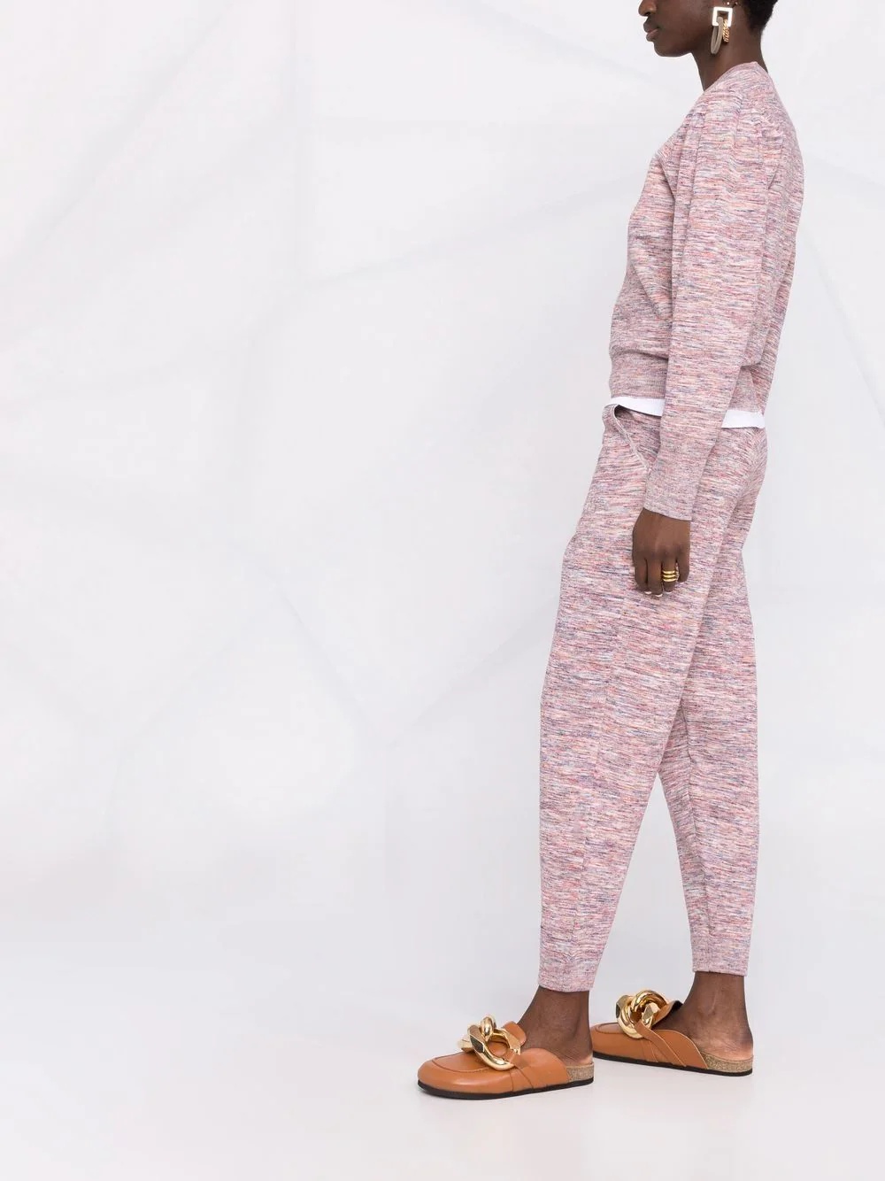 space dye-print tapered-leg track pants - 6