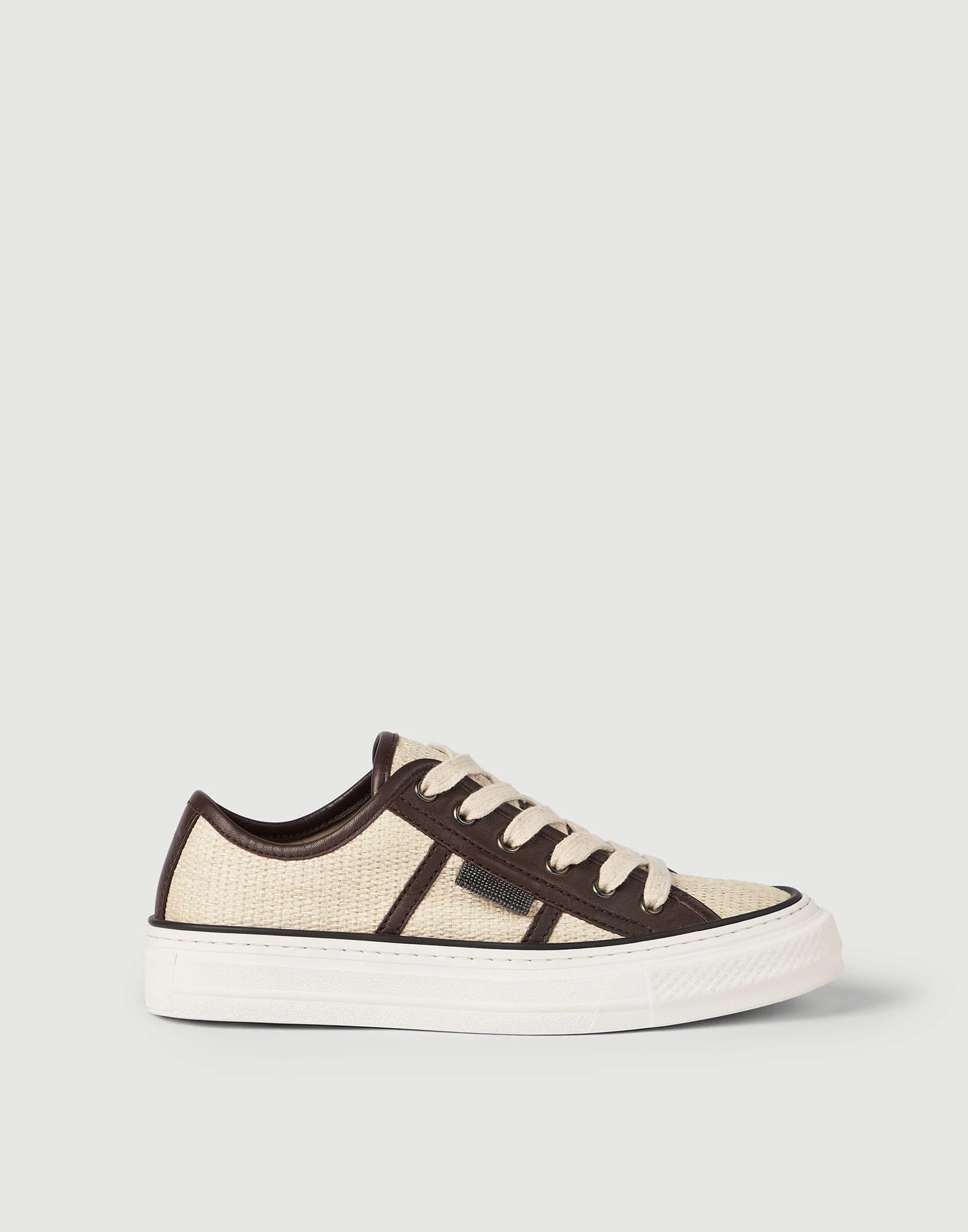 Techno raffia sneakers with shiny tab - 1