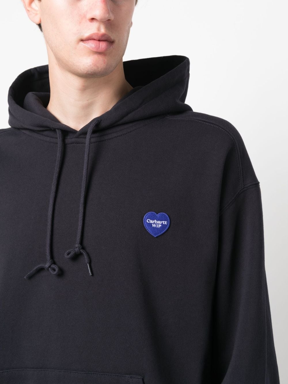 logo-patch stretch-cotton hoodie - 5