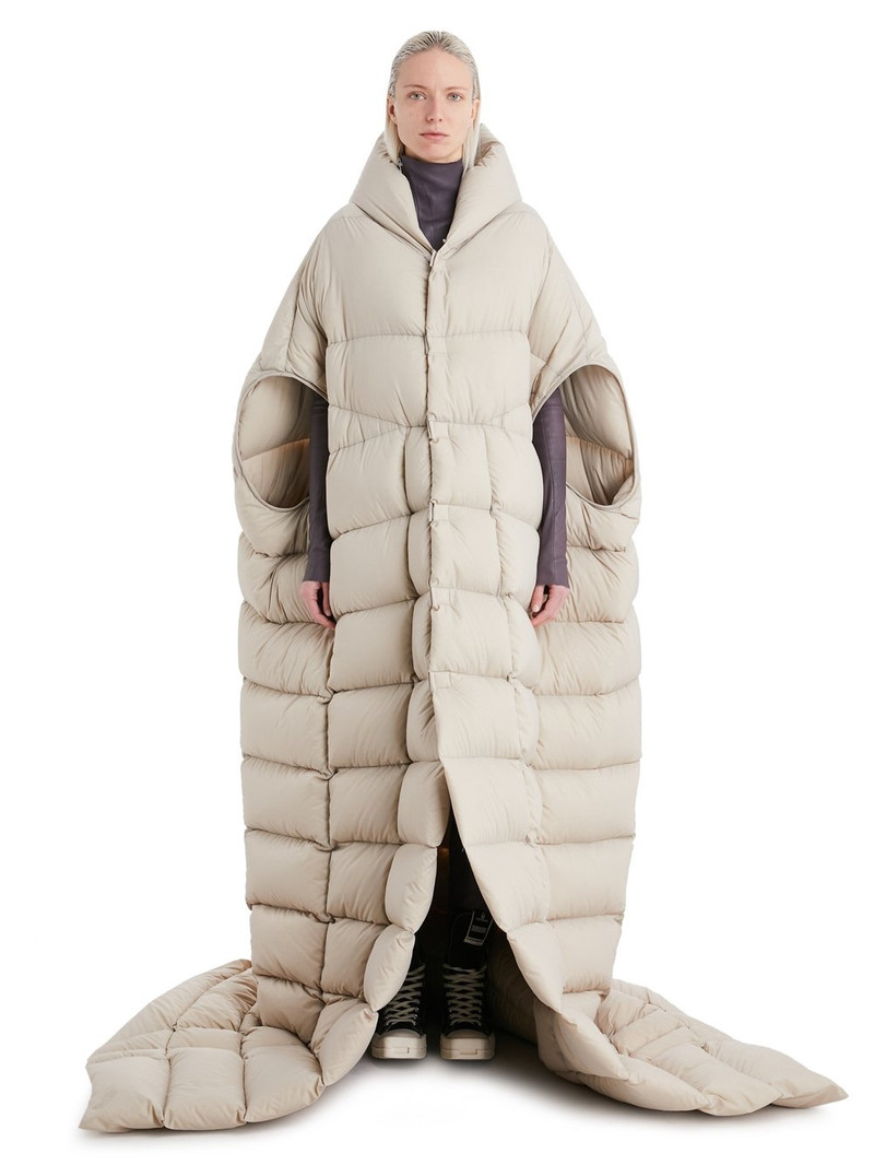 Beige Leightweight Nylon Geth Blanket Jacket 1