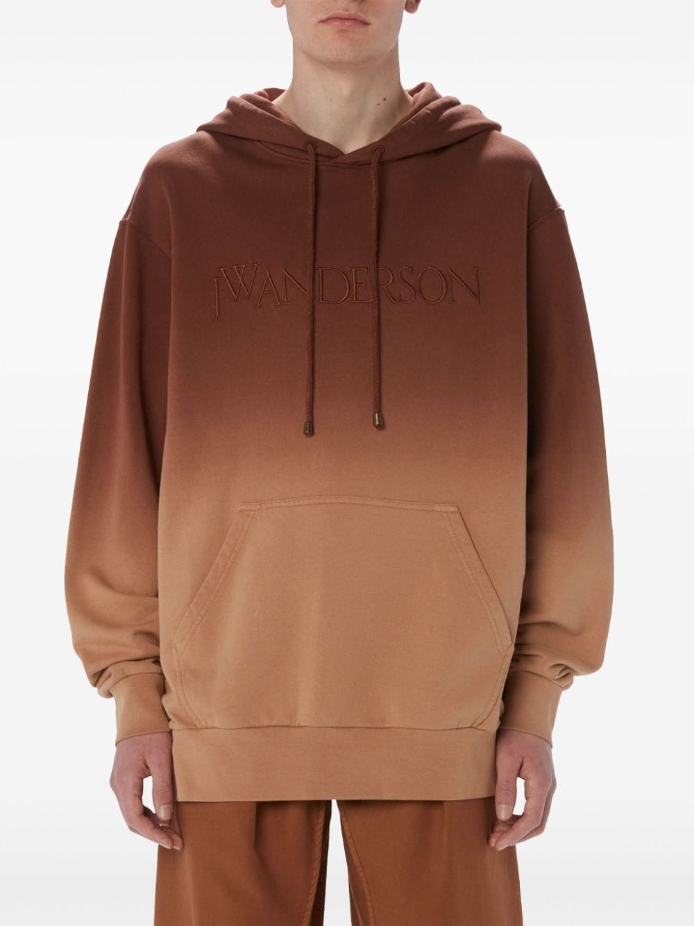 logo-embroidered gradient-effect hoodie - 3