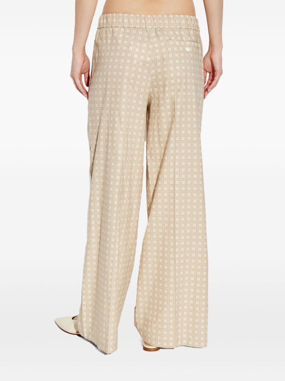 pattern-jacquard trousers - 4