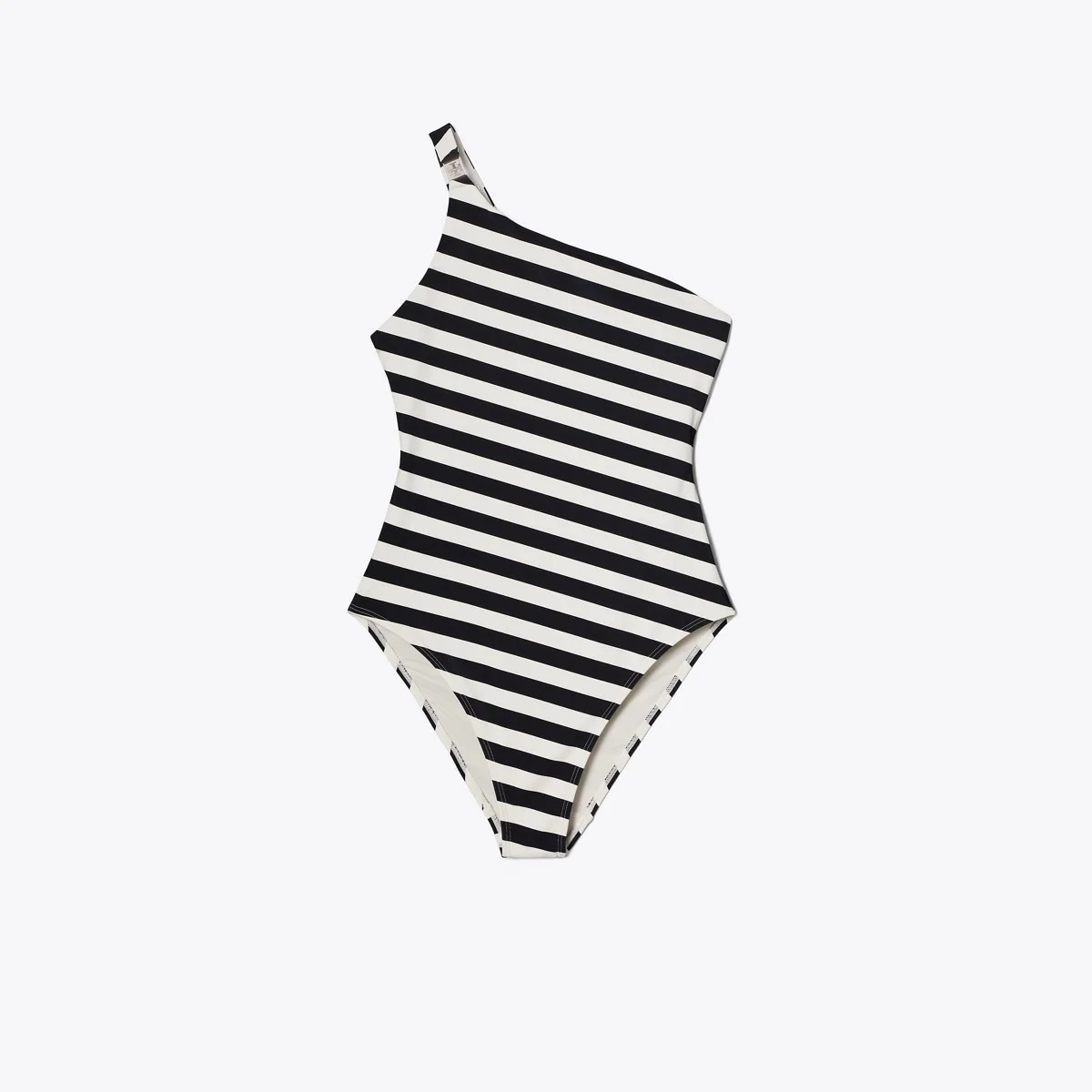 One Shoulder Striped Swimsuit - 1