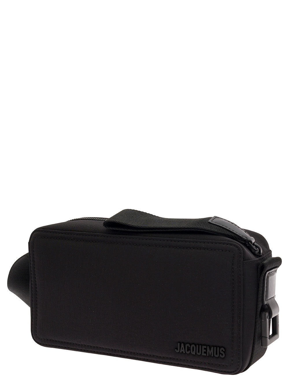 Jacquemus Men 'Le Cuerda Horizontal' Black Messenger Bag With Logo Lettering Detail In Cotton Man - 2