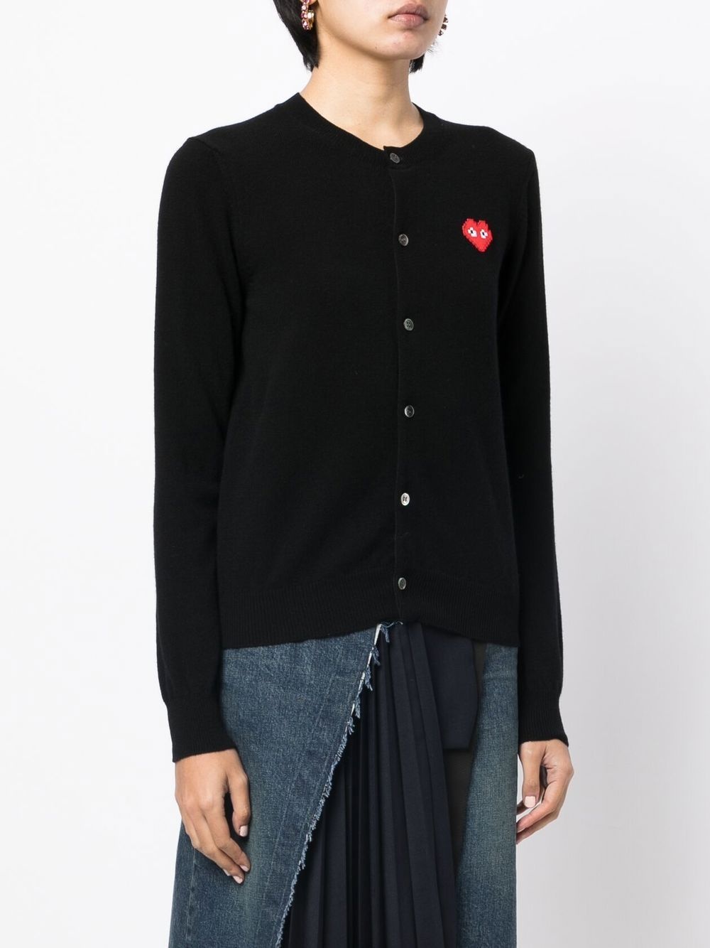 logo-patch cardigan - 3