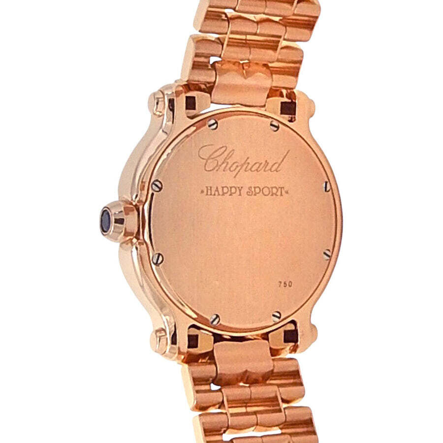 Pre-owned Chopard Happy Sport Diamond Mother of Pearl Dial with 7 Floating Diamonds Dial Ladies Watc - 5