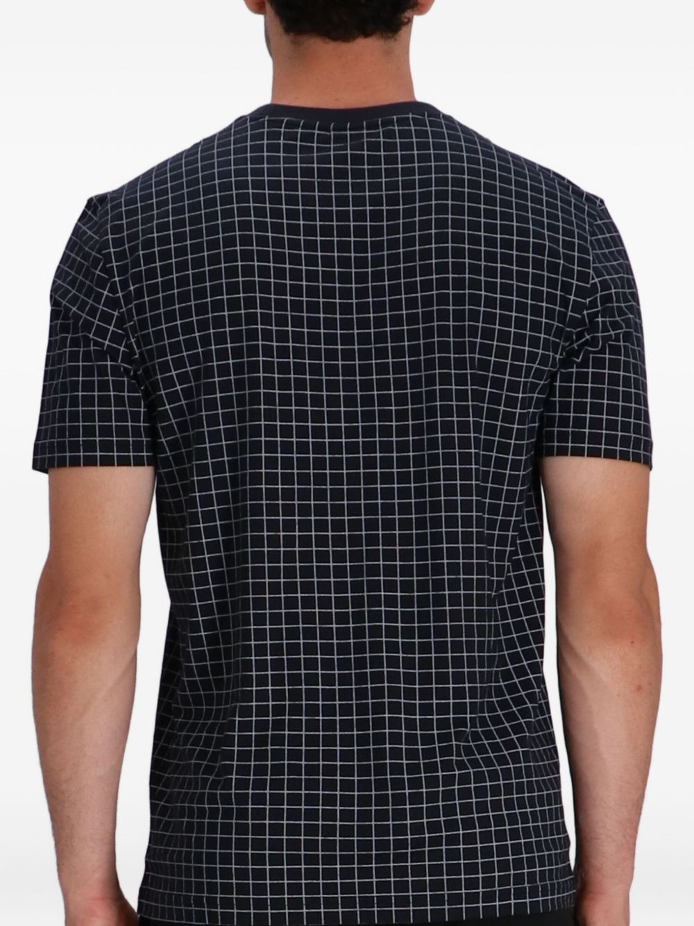 grid-pattern panelled T-shirt - 3