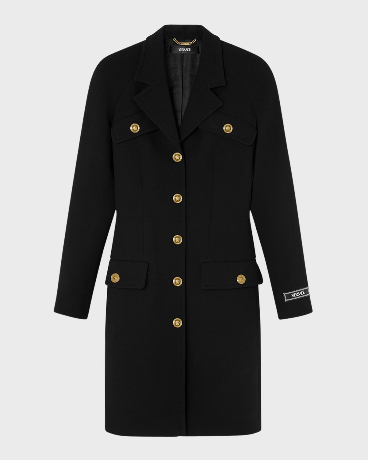 Double Wool Crepe Stretch Single-Breasted Coat - 1