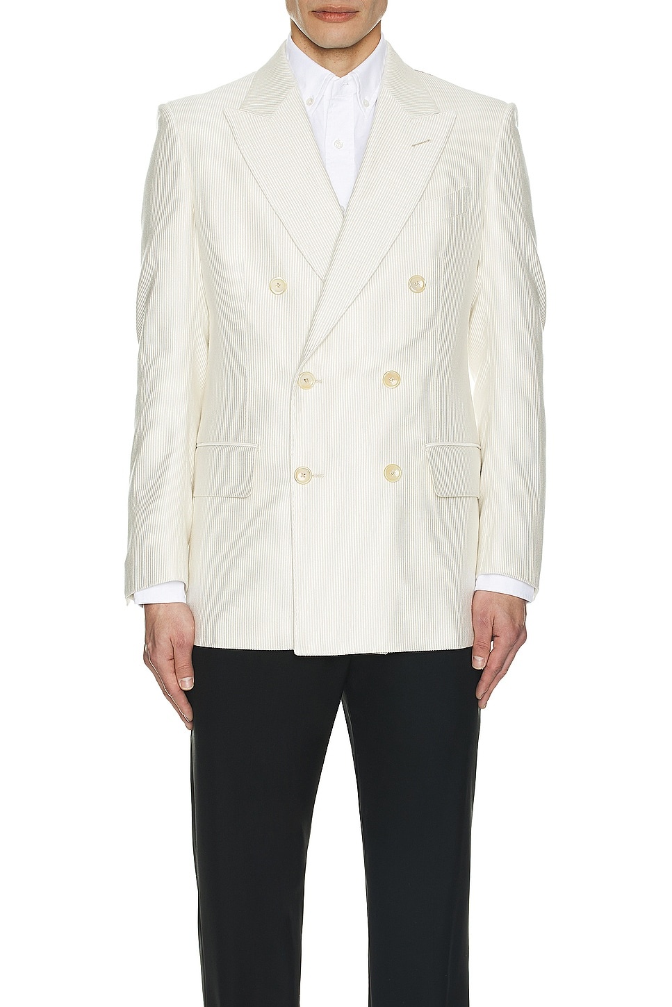 Silk Cotton Cannete Atticus Double Breasted Jacket - 4