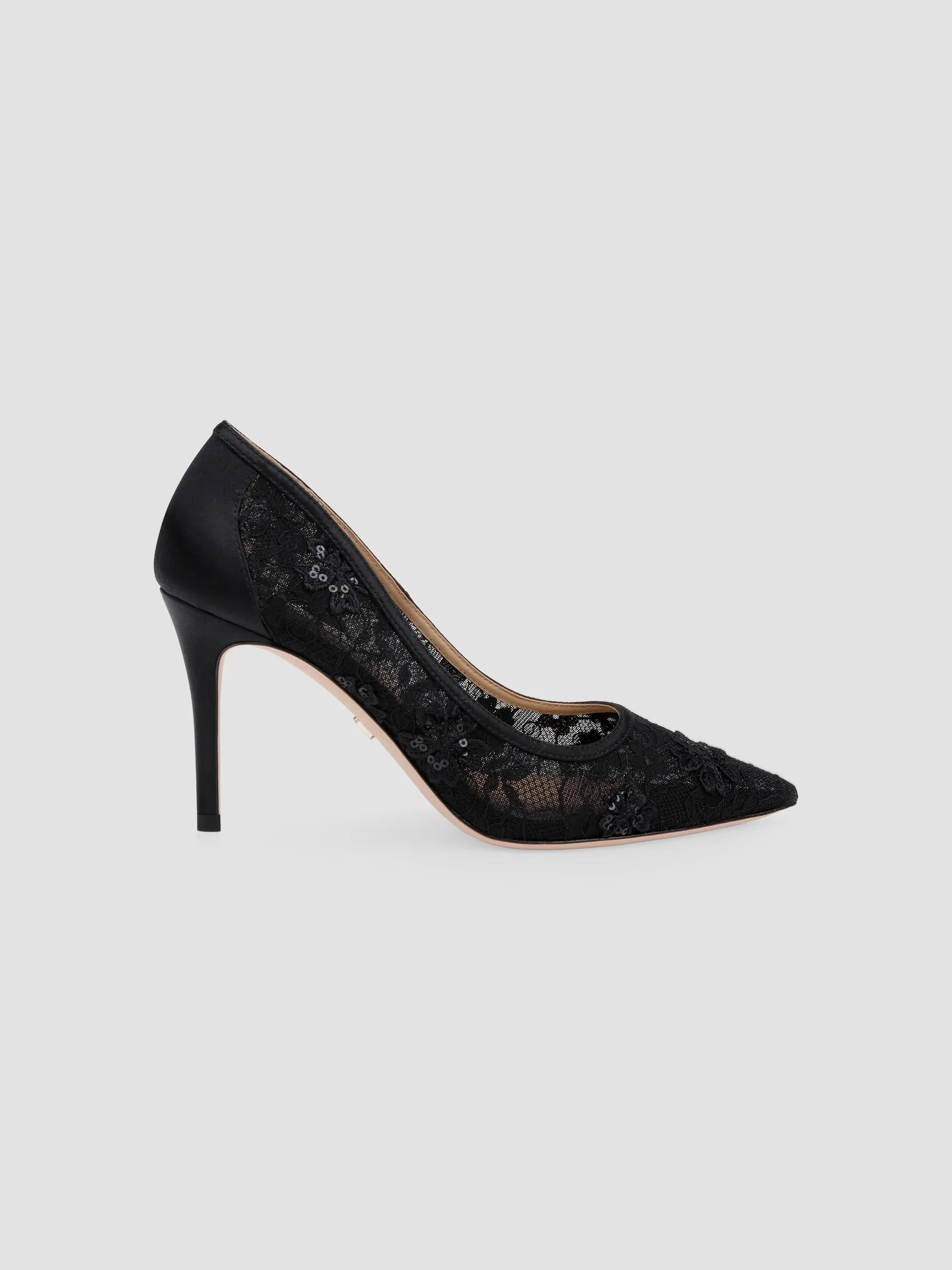Women's Rania 85MM Floral Lace Pumps - Black Lace - 1