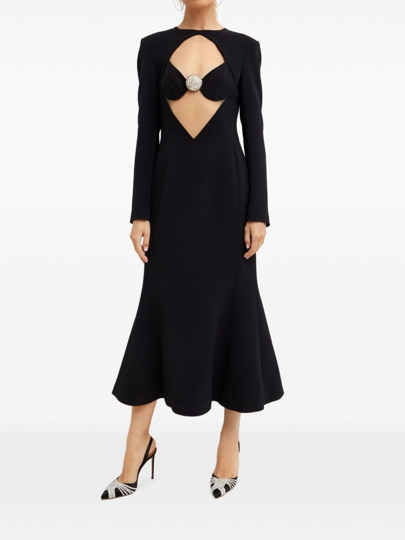 David Koma crystal-embellished cut-out midi dress outlook
