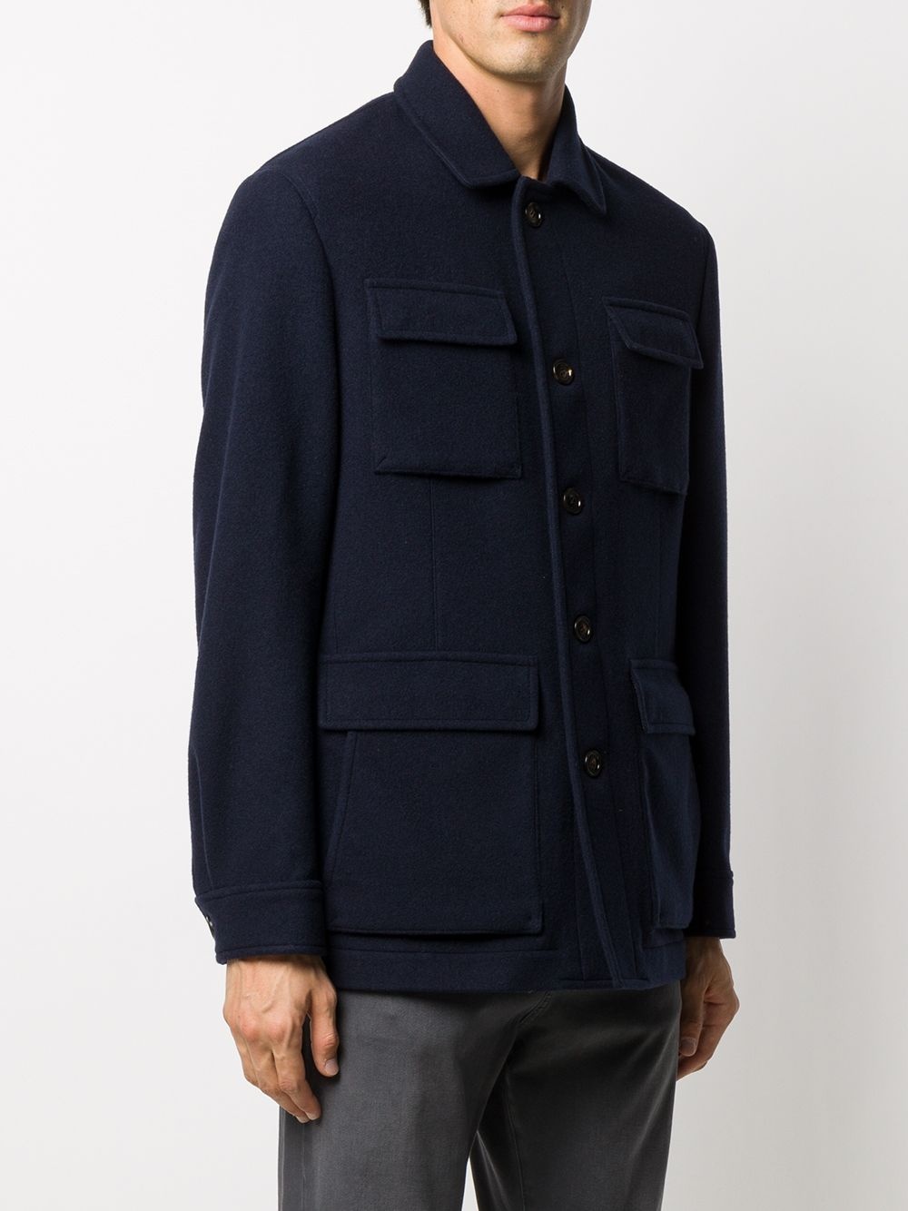 single-breasted flap pocket jacket - 3