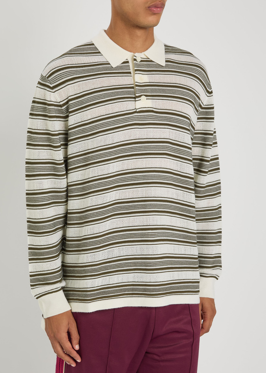 Wales Bonner Samuel Striped Wool-blend Polo Shirt - 2