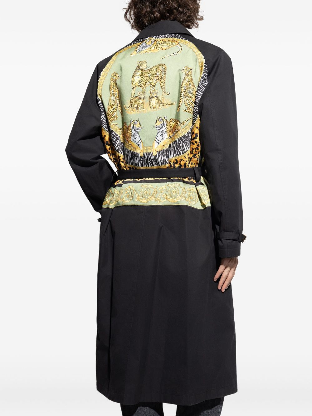 belted animal-print coat - 4