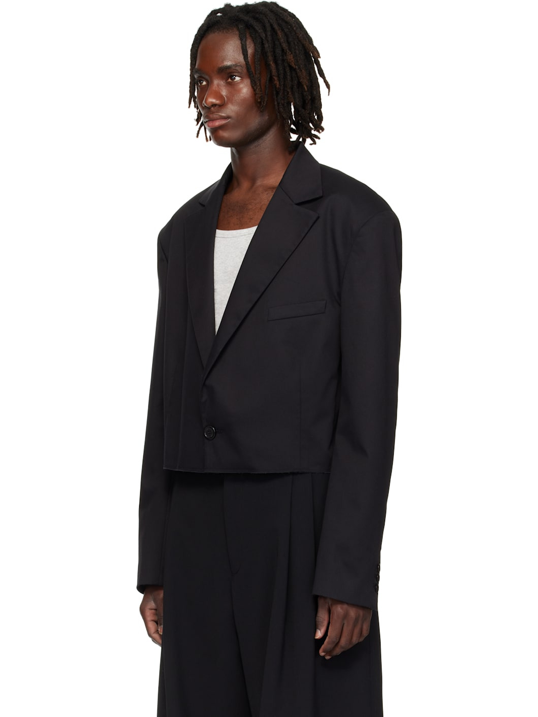 Black Slashed Blazer - 4