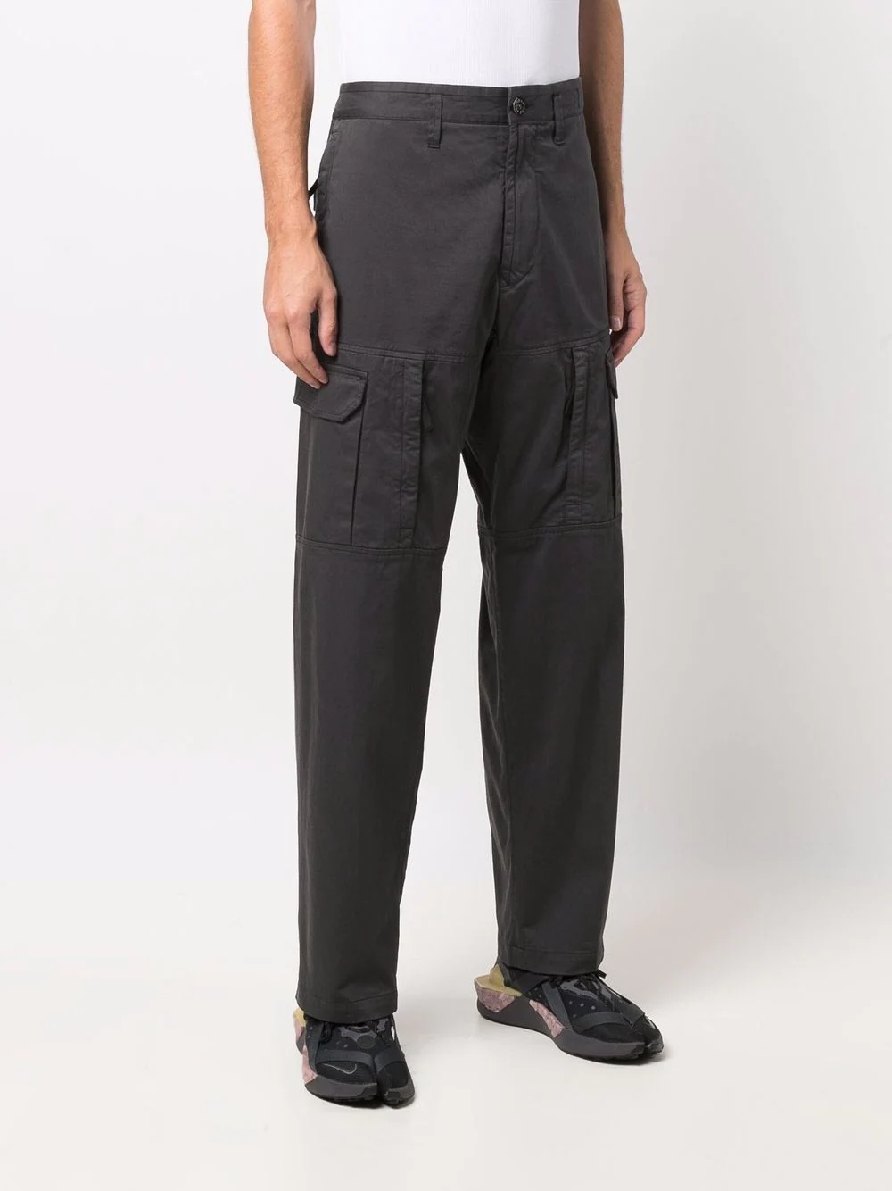 logo-patch straight-leg trousers - 3