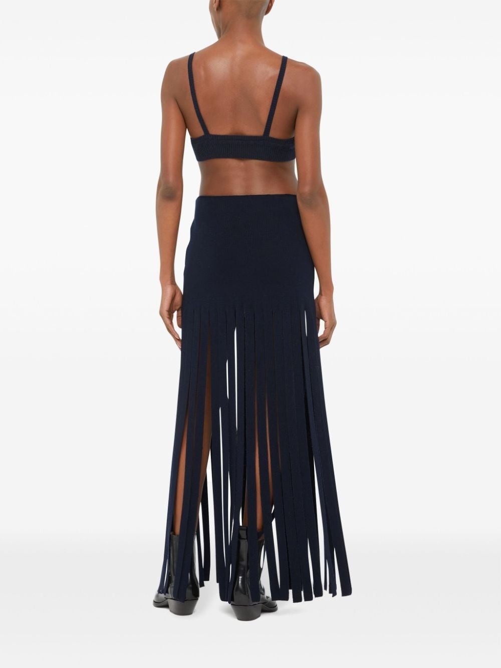 Eclectic fringed wool skirt - 5
