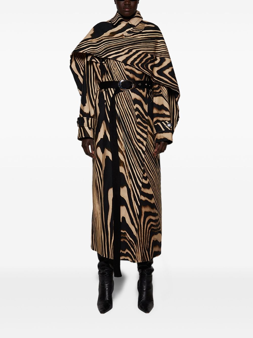 zebra-print coat - 3