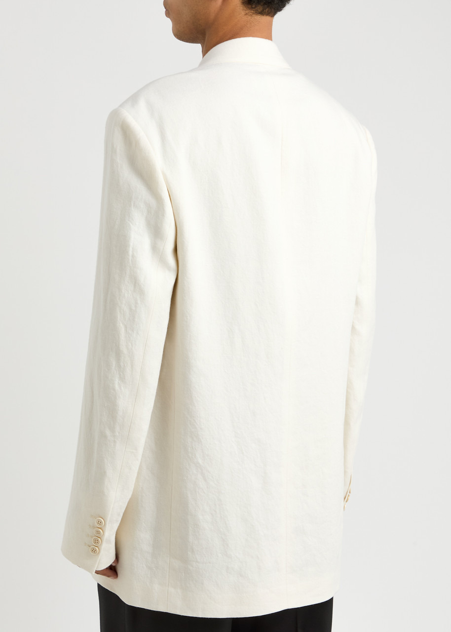 Dries Van Noten Bishop Double-breasted Linen-blend Blazer - 3