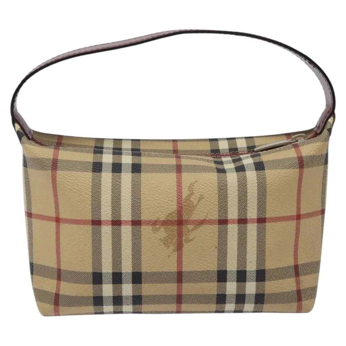 Burberry Nova Check Hand Bag Pvc Beige Silver - 2
