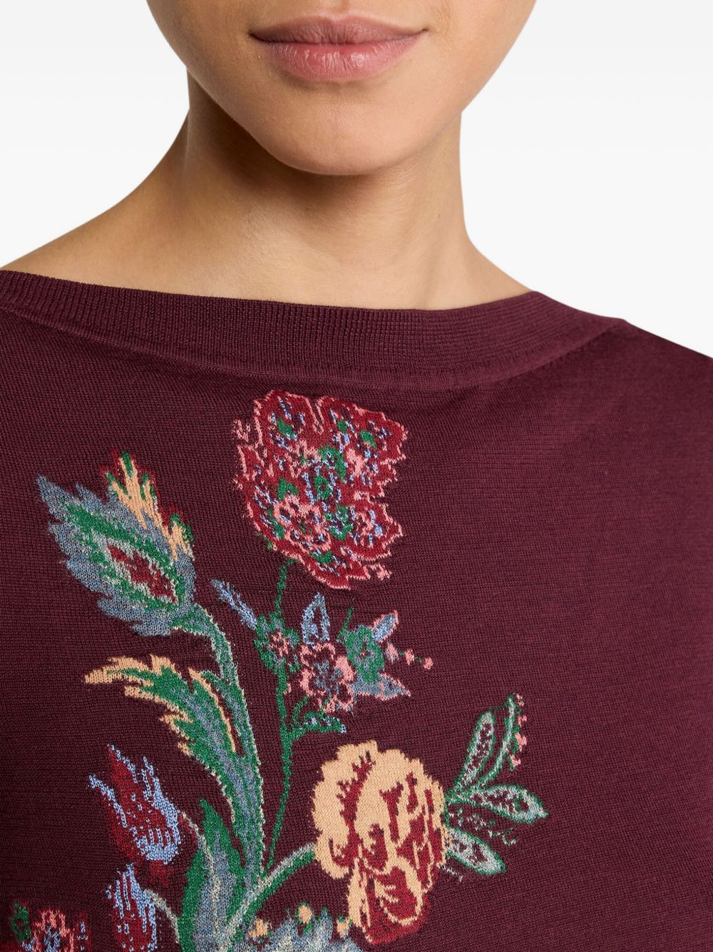 jacquard floral-embroidered sweater - 4