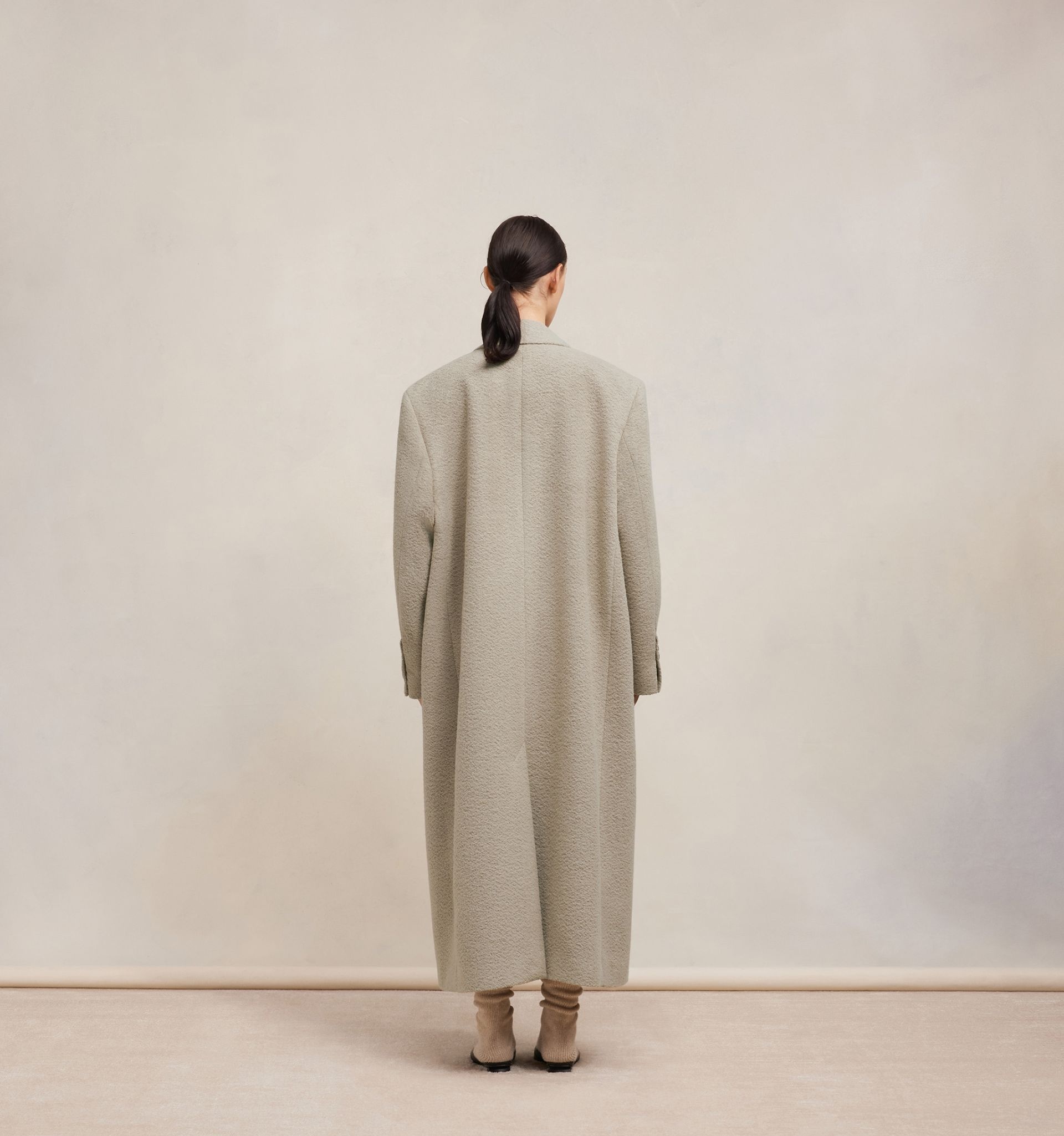 コート AMI PARIS Woman Coat Beige FCO308WV0022 263 AMI Paris Double Breasted Oversized Coat | REVERSIBLE