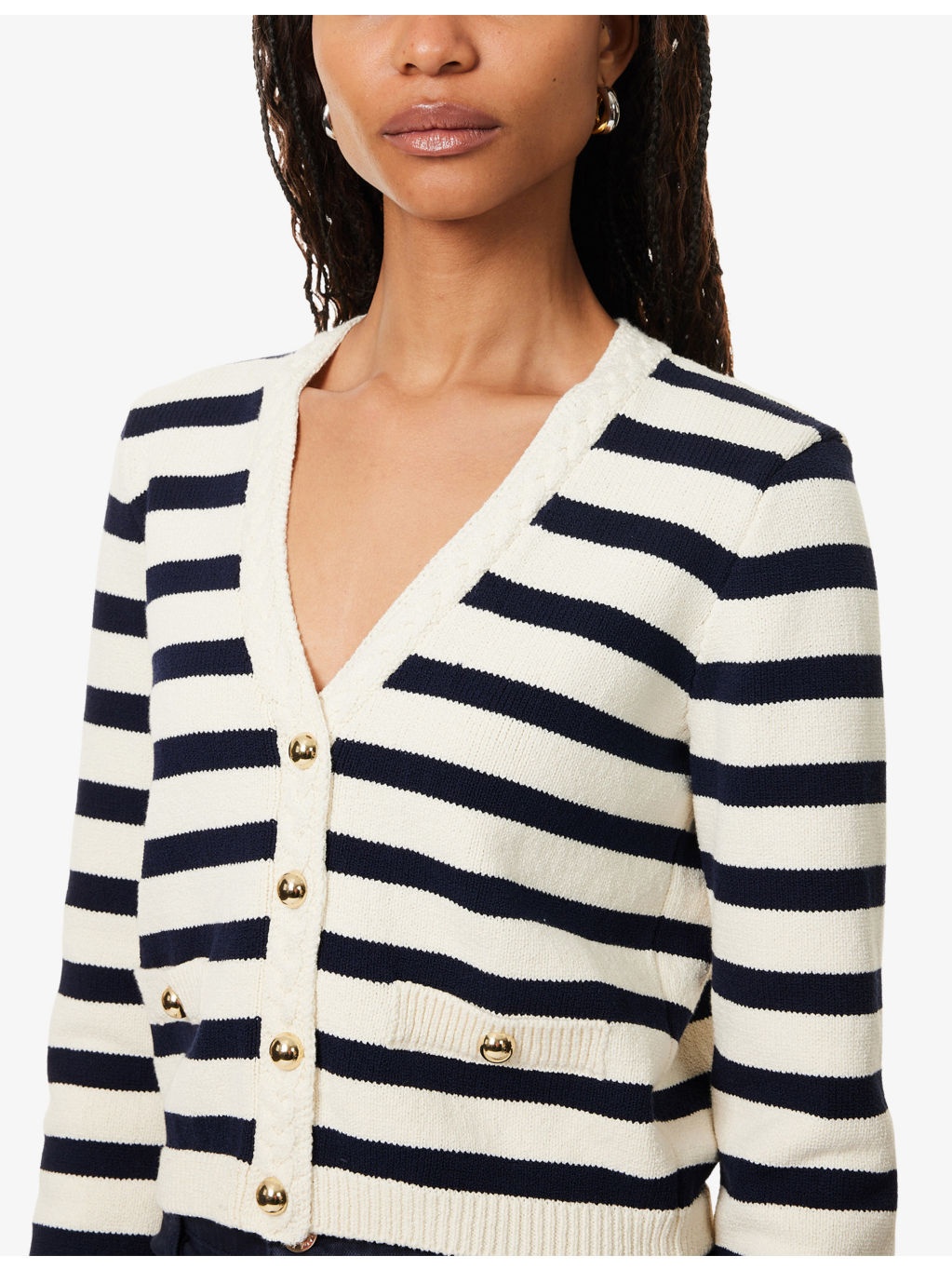 Harbor Stripe-Print Knitted Cotton-Blend Cardigan - 5