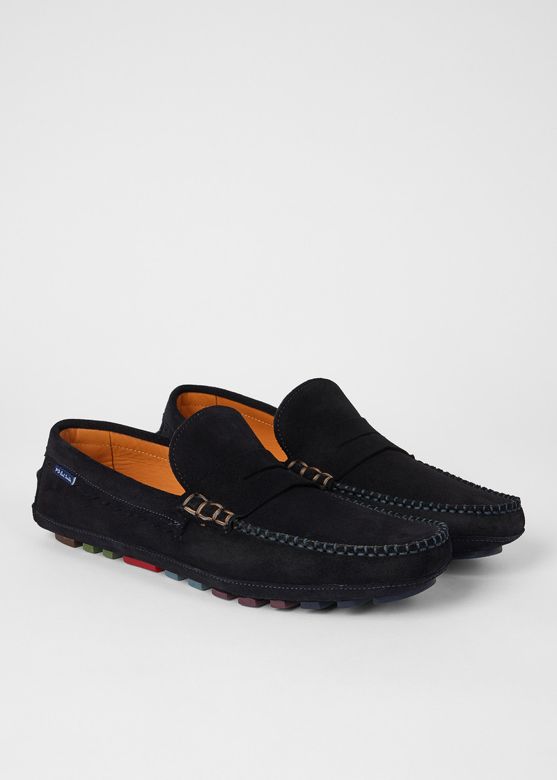 Dark Navy Suede 'Jenson' Loafers 4