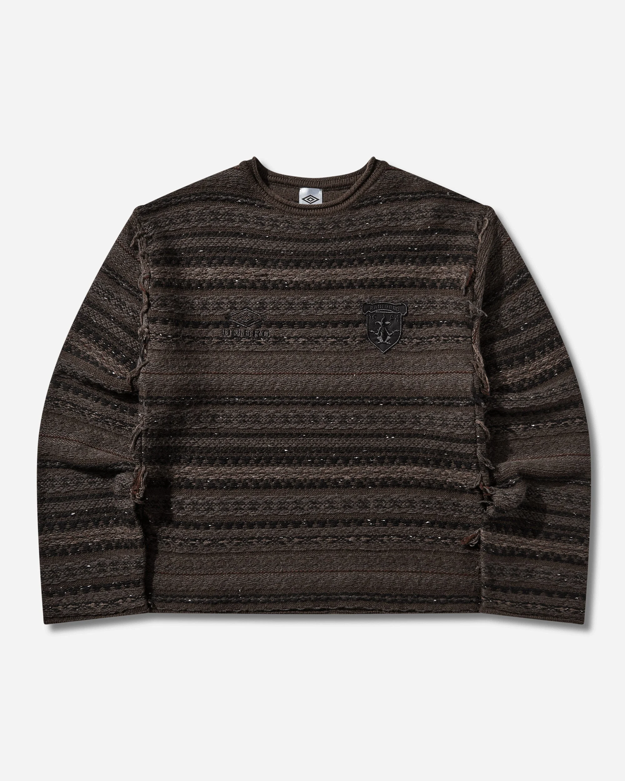 Fair Isle Crest Crewneck Sweater Black / Brown - 1