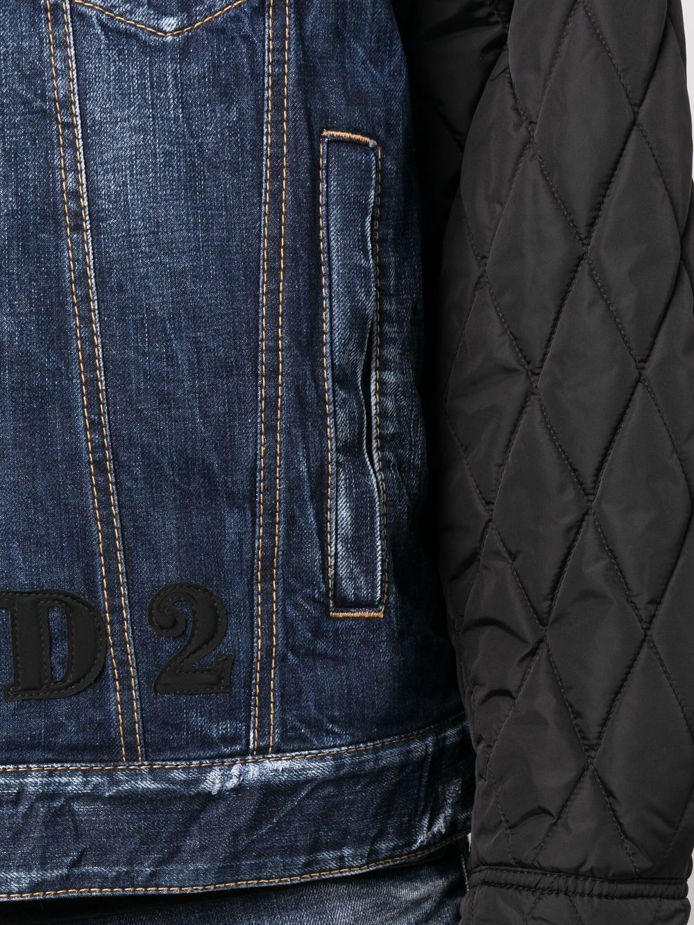contrast-sleeve denim jacket - 5