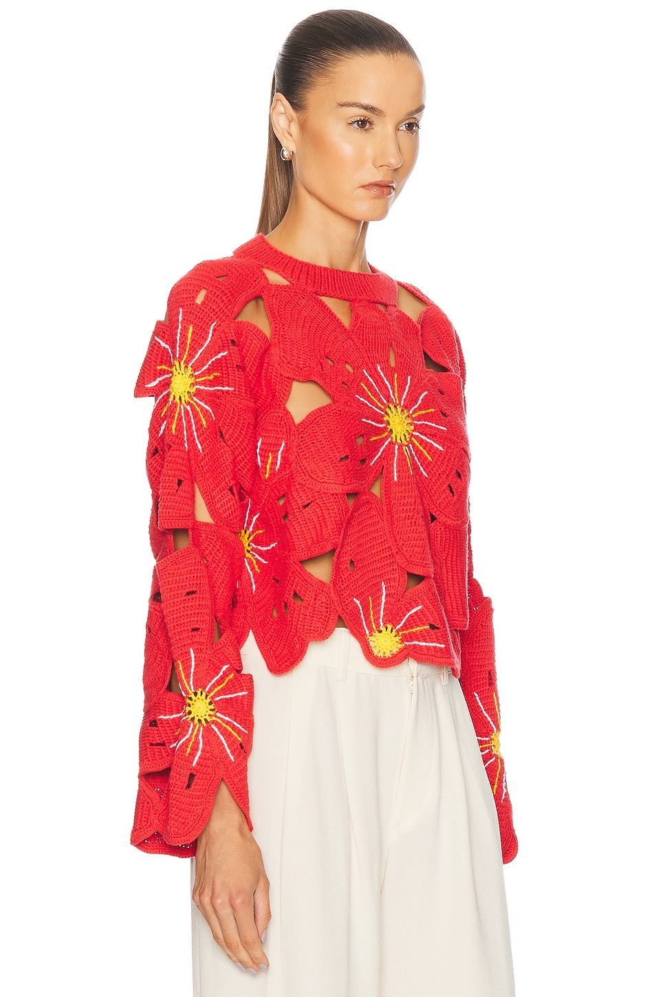 Flower Pullover Sweater - 2