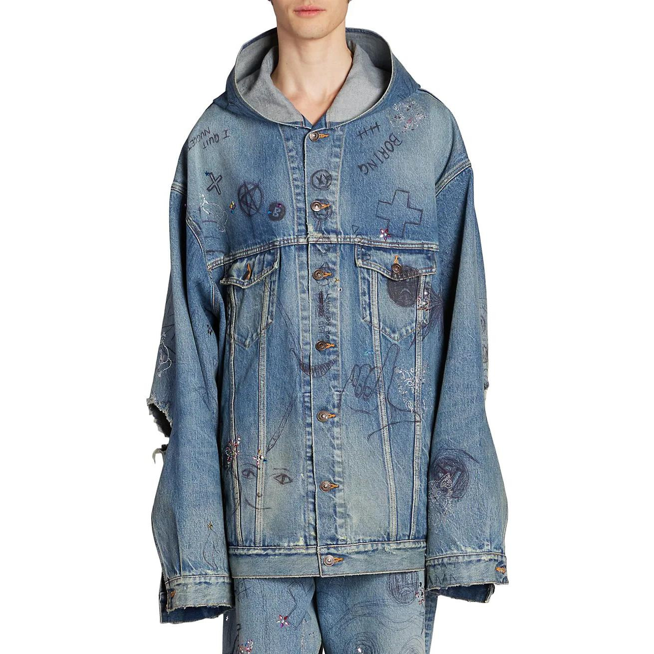 Balenciaga Oversized Hooded Jacket 'Blue' 719315TNW56-4268 - 3