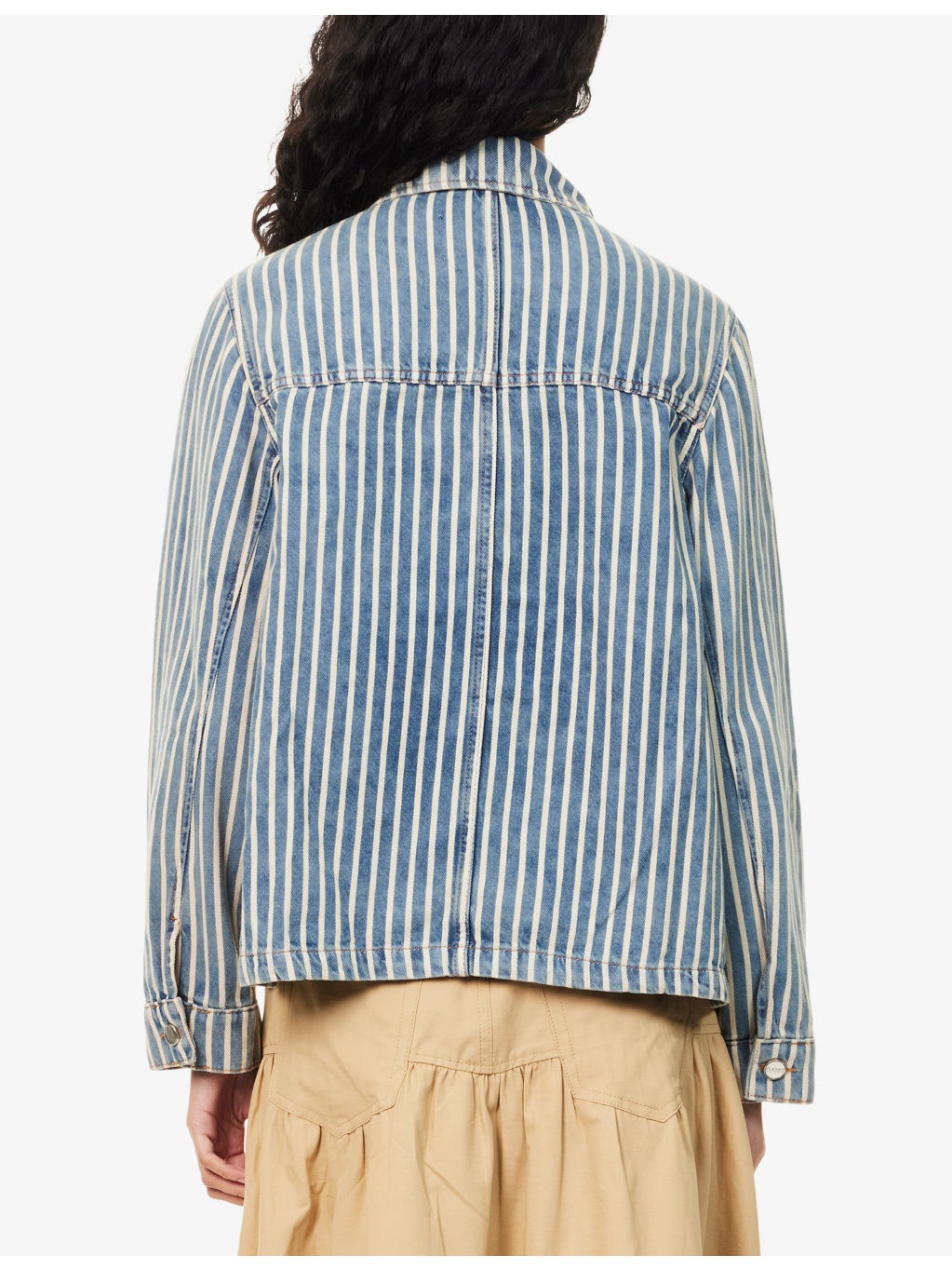 Striped Denim Jacket - 4